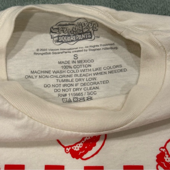 SpongeBob SquarePants Krusty Krab Fresh Off The Grill T-Shirt Size S Nickelodeon - Picture 3 of 6